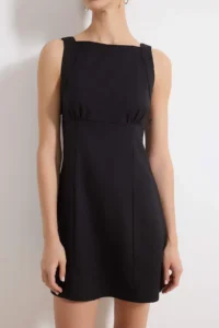 TRENDYOLMİLLA Black Back Detailed Short / Mini Weaving Dress - Image 3