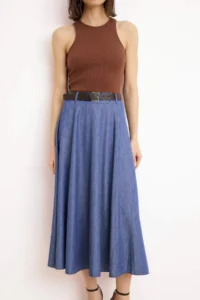 TRENDYOLMİLLA Multicolored Arched Midi Weaving Dress - Image 3