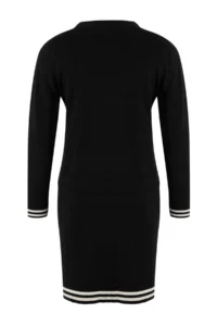 TRENDYOLMİLLA Black Color Blocked Midi Cardigan Knit Dress - Image 6