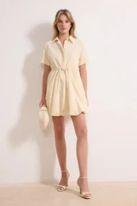TRENDYOLMiLLA Stone Laced Mini Balloon Skirt Detailed Weaving Dress
