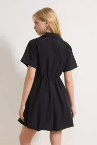 TRENDYOLMiLLA Black Laced Mini Balloon Skirt Detailed Weaving Dress - Image 4