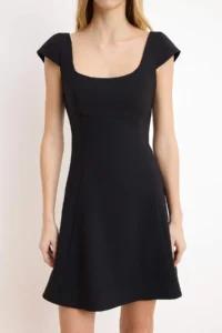 TRENDYOLMİLLA Black Mini Back Binding Detailed Weaving Dress - Image 3