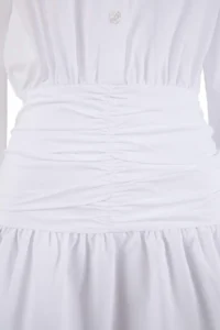TRENDYOLMİLLA Ecru Waist Detailed Mini Poplin Weaving Dress - Image 2