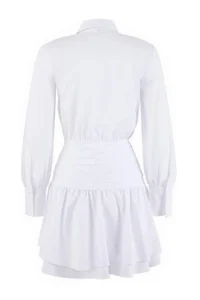 TRENDYOLMİLLA Ecru Waist Detailed Mini Poplin Weaving Dress - Image 3