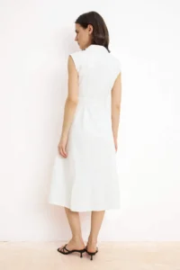 TRENDYOLMİLLA Ecru buttoned Midi Weaving Shirt Dress - Image 4