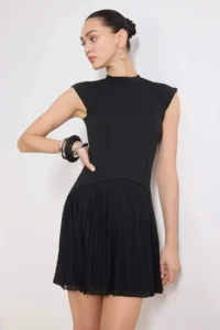 TRENDYOLMİLLA Black Drop Sleeve Sleeveless interlock Knitting Dress - Image 2