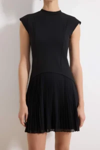 TRENDYOLMİLLA Black Drop Sleeve Sleeveless interlock Knitting Dress - Image 3