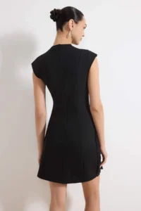 TRENDYOLMİLLA Black Drop Sleeve Sleeveless interlock Knitting Dress - Image 4