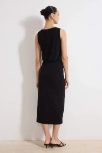 TRENDYOLMİLLA Black A-Kesim/Life Form Sleeveless Flexible Knitting Dress - Image 4