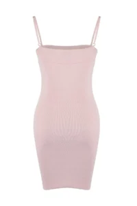 TRENDYOLMİLLA Pink Short / Mini Bolerolu Bodysuit hugging Knit Dress - Image 4