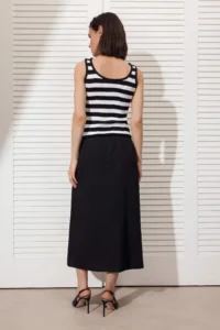TRENDYOLMİLLA Black Maxi Knitwear Weaving Etekli Dress - Image 4