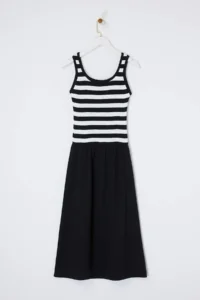 TRENDYOLMİLLA Black Maxi Knitwear Weaving Etekli Dress - Image 5