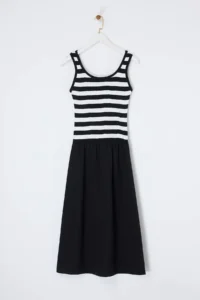 TRENDYOLMİLLA Black Maxi Knitwear Weaving Etekli Dress - Image 6