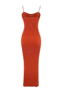 TRENDYOLMİLLA Orange Bodysuit hugging/bodycone Plain Midi Knit Dress - Image 6