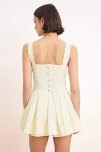 TRENDYOLMİLLA Ecru Mini Inside OF shorts Back Button Detailed Weaving Dress - Image 5