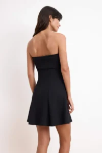 TRENDYOLMİLLA Black Strapless Sleeveless Soft Touch Knitting Dress - Image 4