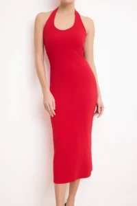 TRENDYOLMİLLA Rejection bodycone/Fitting Midi Tok 100% Cotton Knitting Dress - Image 3