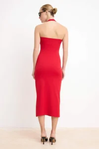 TRENDYOLMİLLA Rejection bodycone/Fitting Midi Tok 100% Cotton Knitting Dress - Image 4