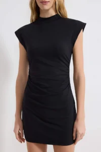 TRENDYOLMİLLA Black bodycon Short Sleeve Flexible Knitting Dress - Image 3
