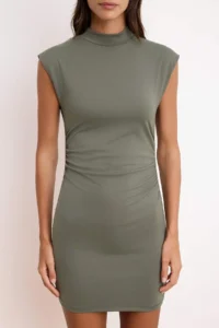 TRENDYOLMİLLA Mint bodycon Short Sleeve Flexible Knitting Dress - Image 3