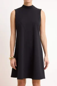 TRENDYOLMİLLA Black Plain Button Detailed Mini Weaving Dress - Image 3