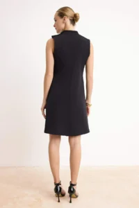 TRENDYOLMİLLA Black Plain Button Detailed Mini Weaving Dress - Image 4