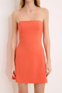 TRENDYOLMİLLA Pomegranate Strapless Short / Mini Flexible Weaving Dress - Image 3