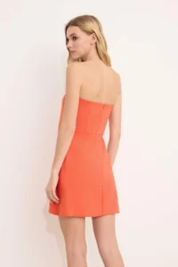 TRENDYOLMİLLA Pomegranate Strapless Short / Mini Flexible Weaving Dress - Image 4