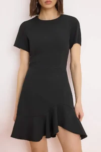 TRENDYOLMİLLA Black Skirt with flywheel Short / Mini Flexible Weaving Dress - Image 3