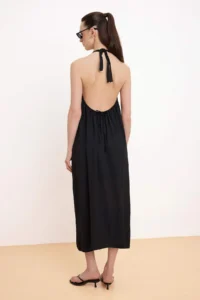 TRENDYOLMİLLA Black Rahat Kesim Maxi Weaving Dress - Image 4