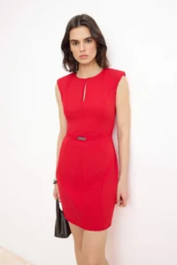 TRENDYOLMİLLA Rejection Arched Sleeveless Short / Mini Flexible Weaving Dress