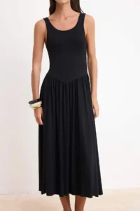 TRENDYOLMİLLA Black Waist Open Cowl Neck Thin Sleeveless Sleeveless Maxi Soft Knitting Dress - Image 3