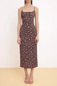 TRENDYOLMİLLA Black Floral A-Kesim/Life Form Keyhole Collar Sleeveless textured Knitting Dress - Image 3
