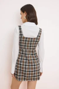 TRENDYOLMİLLA Multicolored Shirt Plaid / Checkered Short / Mini Weaving Dress - Image 4