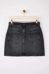 TRENDYOLMiLLA Gray Belt Detailed Mini Denim Skirt - Image 6