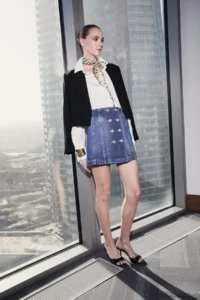 TRENDYOLMiLLA Limited Edition Blue Button Detailed Less Flexible Mini Denim Skirt - Image 3