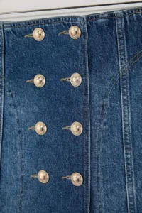 TRENDYOLMiLLA Limited Edition Blue Button Detailed Less Flexible Mini Denim Skirt - Image 7
