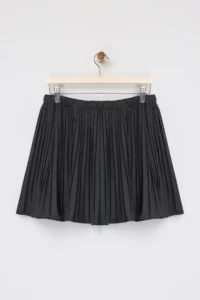 TRENDYOLMiLLA Anthracite pleated polyviscone Weaving Mini Skirt - Image 5