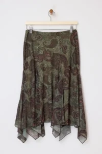 TRENDYOLMİLLA Multicolored Floral A-Kesim/Life Form with flywheel/Frilly Regular Waist Midi Tulle Knitting Skirt - Image 5