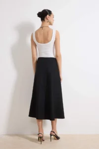 TRENDYOLMİLLA Black skater Regular Waist interlock Knitting Skirt - Image 4