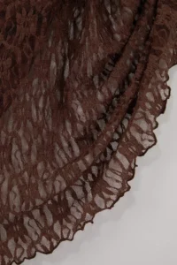 TRENDYOLMİLLA Teen Dark Brown A-Kesim/Life Form Arched Regular Waist Maxi Lace Knitting Skirt - Image 6