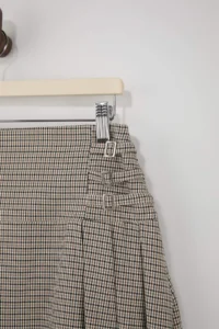 TRENDYOLMiLLA Checkered Battery Detailed Weaving Mini Skirt - Image 6