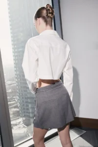 TRENDYOLMiLLA Limited Edition Anthracite Asymmetric Kesim Mini Skirt - Image 4