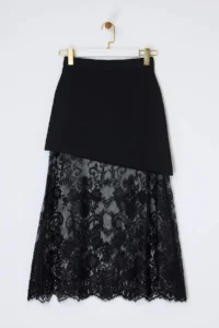 TRENDYOLMİLLA Black Lace Detailed Knitwear Skirt - Image 7