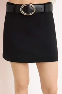 TRENDYOLMİLLA Black A-Kesim/Life Form Arched Regular Waist interlock Knitting Skirt - Image 3