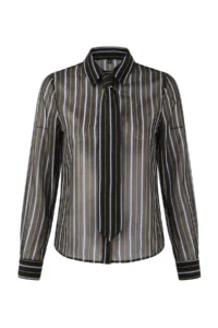 TRENDYOLMİLLA Unlined Siphon Shirt with Multicolored Striped Tie