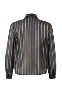 TRENDYOLMİLLA Unlined Siphon Shirt with Multicolored Striped Tie - Image 2