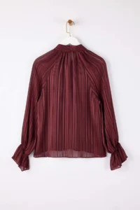 TRENDYOLMİLLA Dark Burgundy Scarf Detailed Shirt - Image 6
