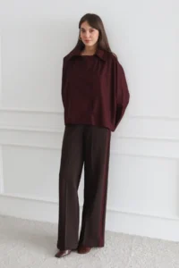 TRENDYOLMİLLA Plum Closure Detailed 100% Cotton Weaving Shirt - Image 4