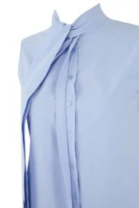 TRENDYOLMİLLA Limited Edition Light Blue Yaka tied up Shirt - Image 6